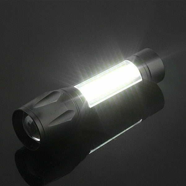 2x 900000LM COB LED Flashlight Zoom USB Rechargeable Camping Small Torch Lamp