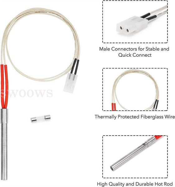 BBQ Hot Rod Igniter Kit Ignitor For Pit Boss Wood Pellet Grills 120V 200W