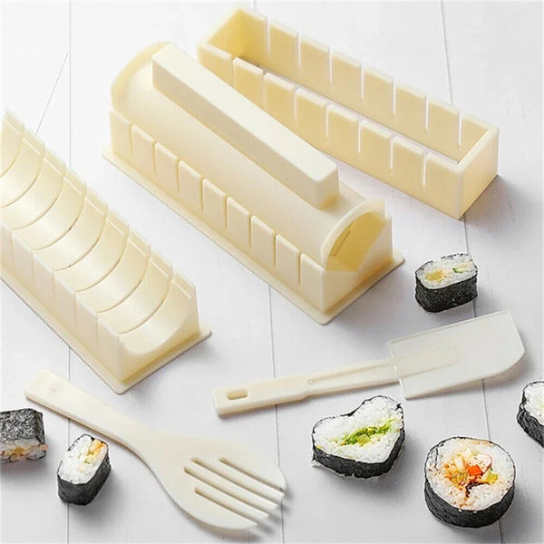 DIY Sushi Maker Making Kit Rice Roller Mold Set Beginners Homemade Kitchen NEW