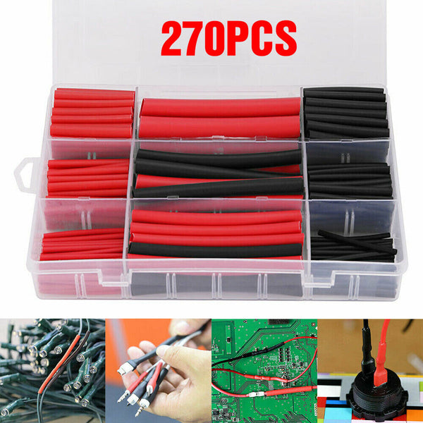 Heat Shrink Tubing Tube Assortment Wire Cable Insulation Sleeving Kit 270 pcs AU