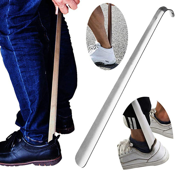 Shoe Helper Easy Sturdy Shoe Horn Long Metal Handle Slip Aid Shoehorn