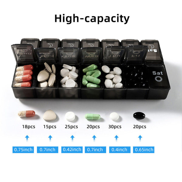 Sorter Organizer Pill Box Tablet Medicine Weekly 7 Day Container Dispenser