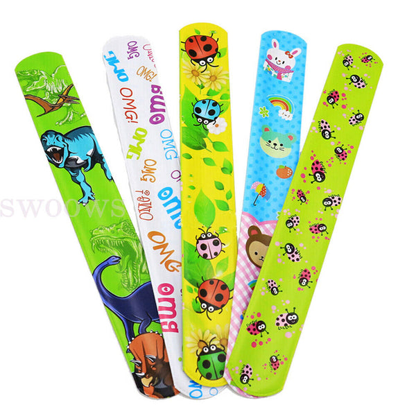 30PCS Mixed Wrist Snap Slap Bands Kids Party Favor Novelty Toys Play band NEW AU