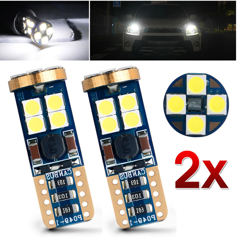 T10 Headlight Bulb Driving Light LED Display 3030 Canbus Decode White Light NEW