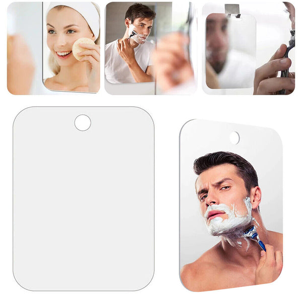 Shave Mirror Bathroom Shower Fogless Shaving PC Lens Anti-Fog Free Wall Hook