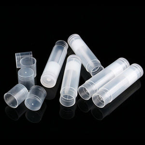 10PCS DIY 5g Clear Empty Lipstick Caps Transparent Container Lip Balm Tubes