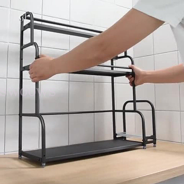 3 Tier Kitchen Cupboard Storage Spice Rack Pantry Bottle Kitchenware Organizer