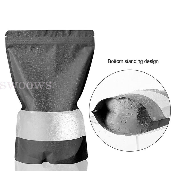 Window Black Matt Stand up Pouches Mylar Foil Bag Heat Seal Food Zip Lock Bag