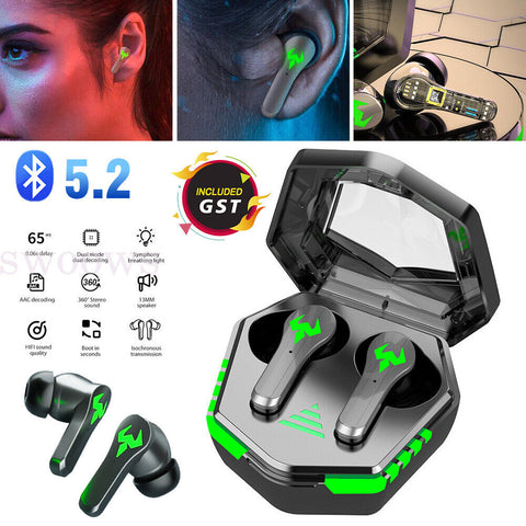 Wireless Bluetooth 5.2 Earphone High Sensitivity Earbuds For Game iPhone Samsung