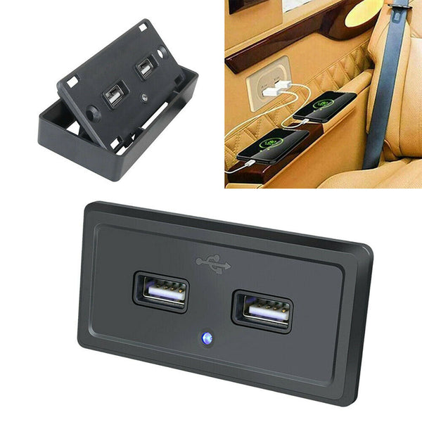 3.1A Dual USB Port Fast Charger Socket Power Outlet Panel 12V Motorcycle Car RV