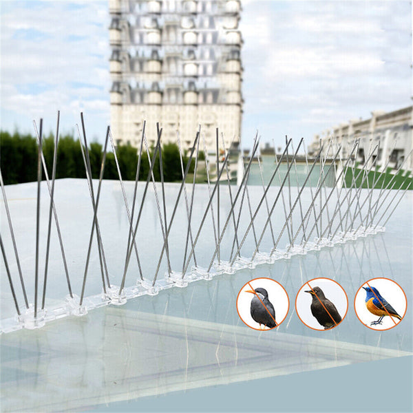 20pcs ANTI BIRD SPIKES 50CM Stainless Steel Polycarbonate Base Pigeon Deterrent