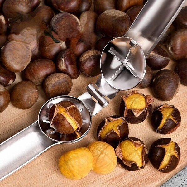 Stainless Steel Chestnut Cutter Pliers Nut Cracker Walnut Clip Nut Easy Opener