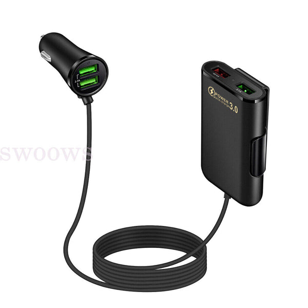 Multi USB Fast Car Charger 4 Ports Quick QC3.0 Adapter Cigarette Lighter Socket