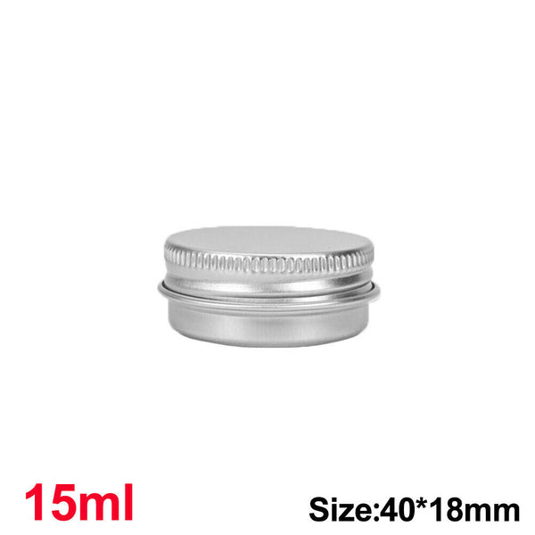 50/100pcs Durable Silver Aluminum Cosmetic Pot Lip Balm Jar Containers Empty Tin