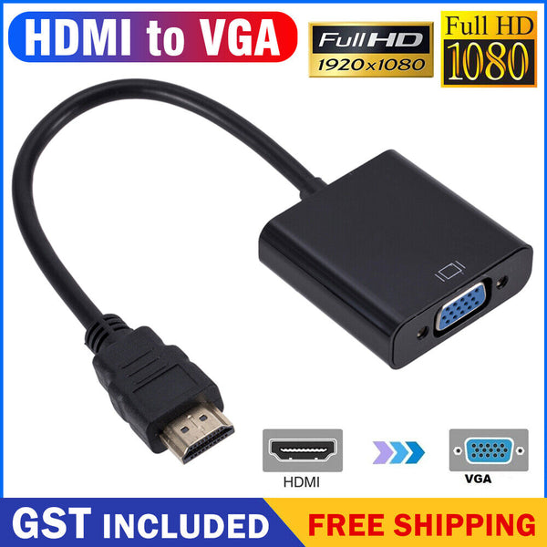 1080P HDMI Male to VGA Female Video Cable Cord Converter Adapter For Monitor PC