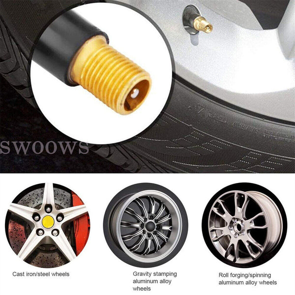 100Pcs Tire VALVE STEMS TR 413 Snap-In Car Auto Short Rubber Tubeless Tyre Black