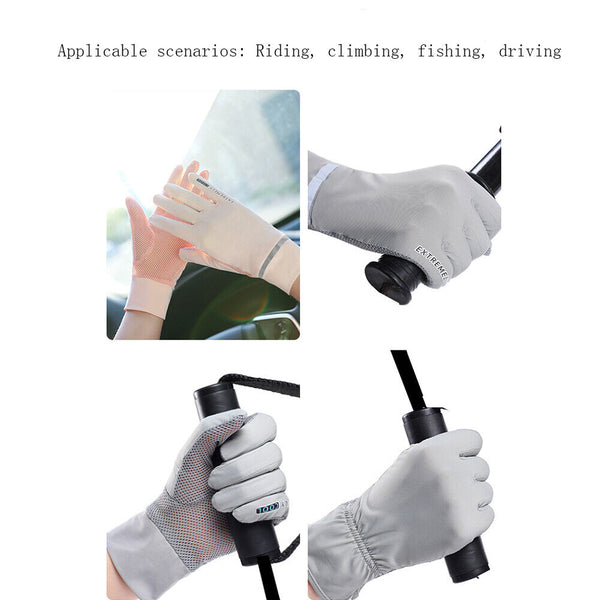 UV Sun Protection Cooling Ice Silk Thin Anti-UV Gloves Breathable Touch Screen