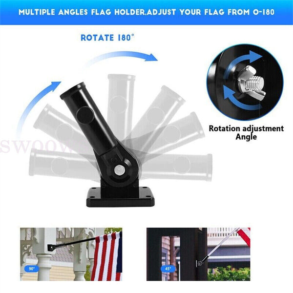 Flag Pole Holder Mounting Bracket Adjustable Flagpole Rod Hitch Bracket