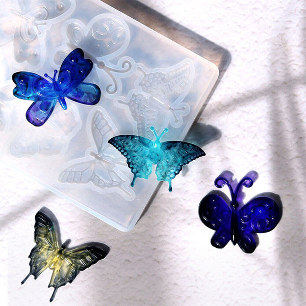 2x Butterfly Silicone Mould Epoxy Resin Casting Pendant DIY Earrings Jewelry