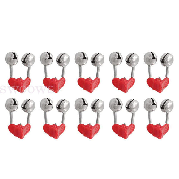 UP 100PCS Best Bite Clip Fishing Alarm Bells Plastic Ring Double Rod Hot Red AU