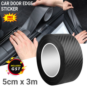 Car Door Sill Protector Edge Sticker Carbon Fiber Rubber DIY Bumper Guard Strip