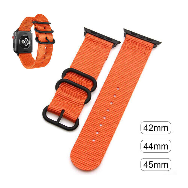 Watch Band For Apple Watch Series Band 7 SE 6 5 4 3 2 Sports Canvas Nylon Strap