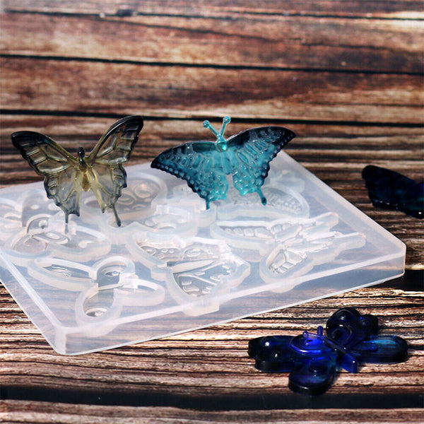 2x Butterfly Silicone Mould Epoxy Resin Casting Pendant DIY Earrings Jewelry