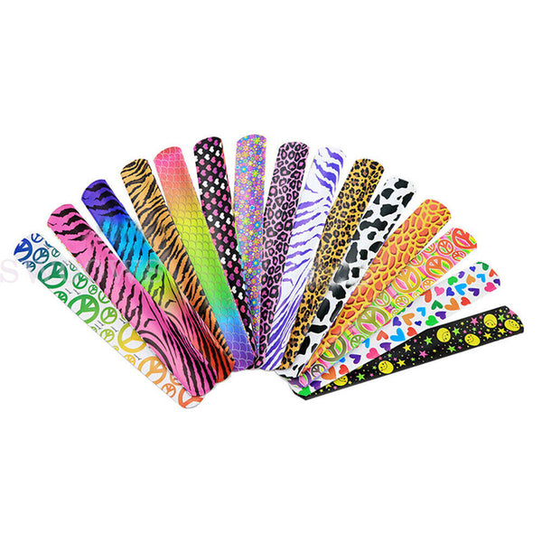 30PCS Mixed Wrist Snap Slap Bands Kids Party Favor Novelty Toys Play band NEW AU