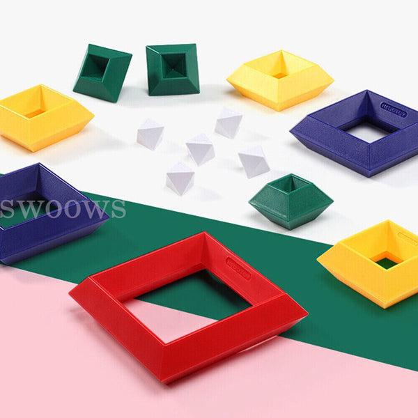 15pcs Pyramid Stacking Nesting Building Blocks Sensory Blocks for Preschool Kids