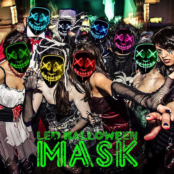 Halloween Masks LED Mask Light Up Purge Glowing Light Costume Cosplay Party