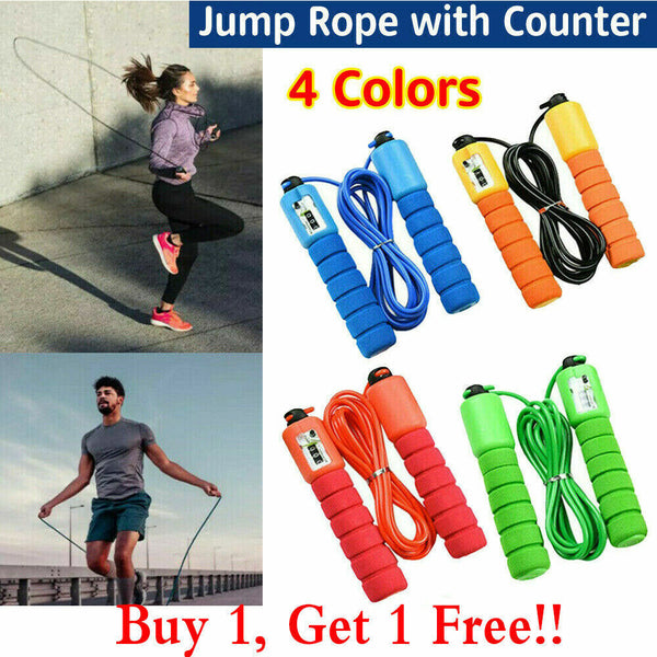 Quality Skipping Rope with counter Gym Home exercise fitness 2.8m Adult kid