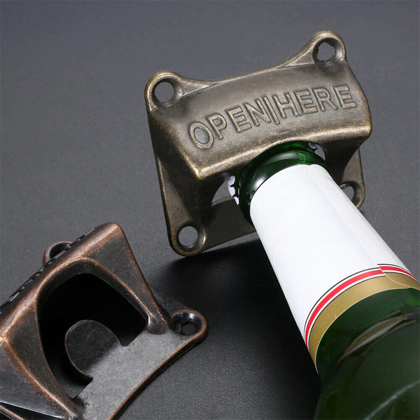 Metal Wall Mounted Bottle Opener Beer Cider Sparkling Crown Cap Barware