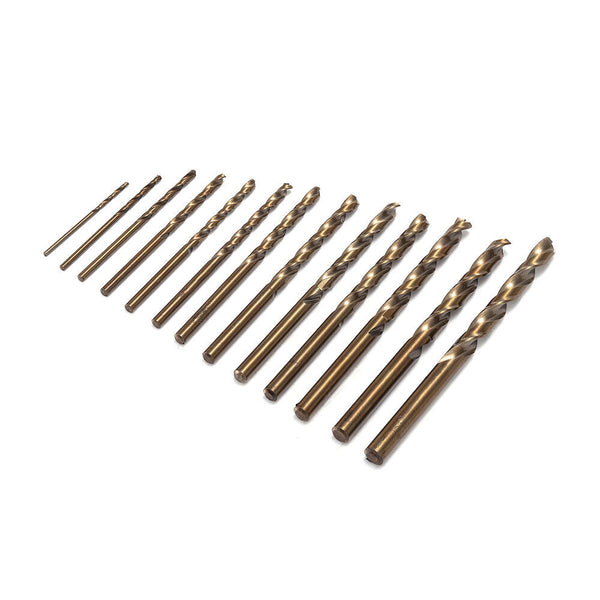 13pcs Drill Bits Set for Stainless Steel Metal HSS-Co Cobalt Bit Titanium+CASE·