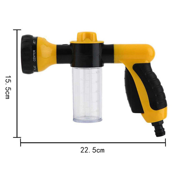 Washing Nozzle Plant Pet Hose 8mode Garden Car Water Foam Sprayer Soap Dispenser