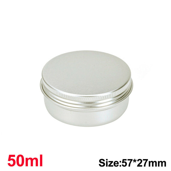 50/100pcs Durable Silver Aluminum Cosmetic Pot Lip Balm Jar Containers Empty Tin