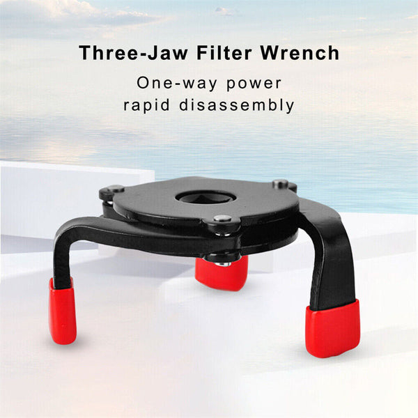 58-100mm Oil Filter Wrench 3Jaw Adjustable Car Oil Filter Removal Tool Non-slip