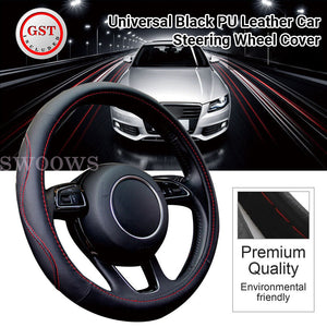 Universal Premium PU Leather Car Steering Wheel Cover Protector Brand New 38cm