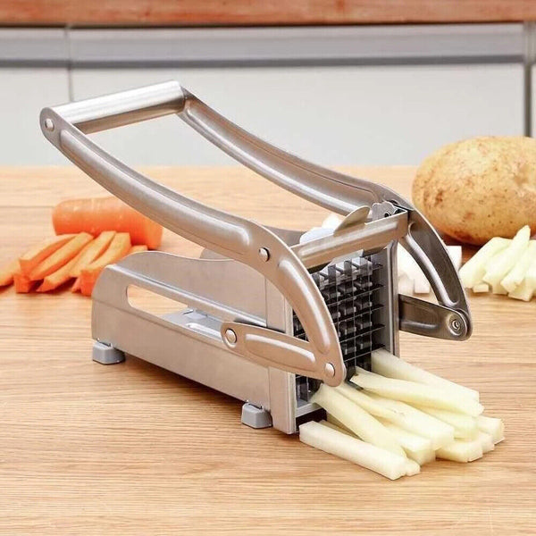 Stainless French Fries Slicer Potato Chip Cutter Chipper Chopper Maker +2 Blades