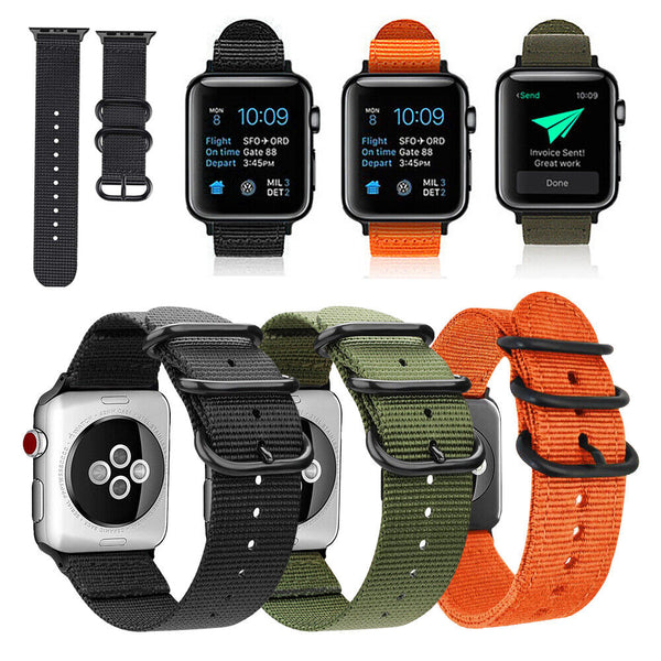 Watch Band For Apple Watch Series Band 7 SE 6 5 4 3 2 Sports Canvas Nylon Strap