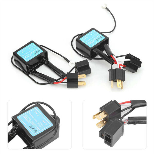 2Pcs H4 LED Reversed Polarity Converter Positive Negative Switch Harness Adapter