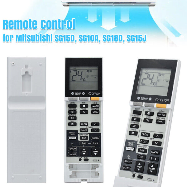 Air Con Remote Control for Mitsubishi Remote Models SG15D, SG10A, SG18D, SG15J