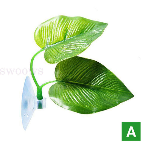 Artificial Plant Leaf Betta Hammock Fish Rest Bed Tropical Aquarium Decor