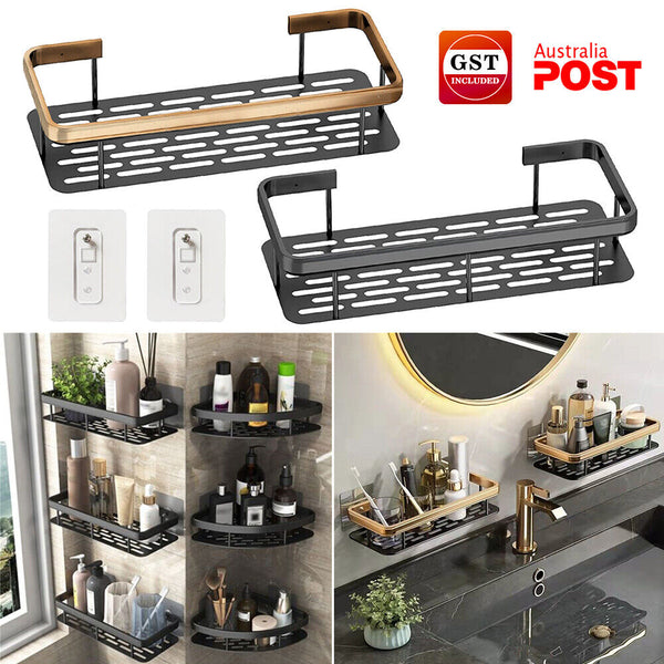 Self Adhesive Shower Shelf Bathroom Shower Caddy Rack Storage Organiser Luxury