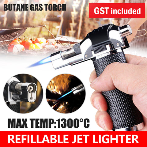 Windproof Refillable Butane Gas Baking Flame Welding Torch Jet Lighter Outdoor A