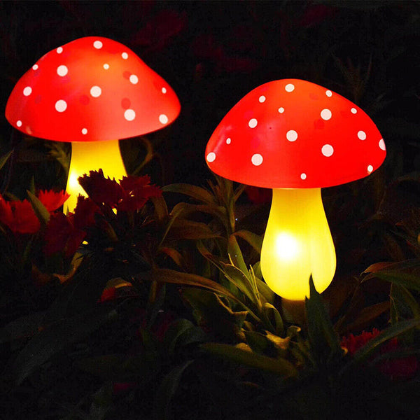 Solar Mushroom Fairy String Lights LED Outdoor Garden Ornament Statues Yard Deco