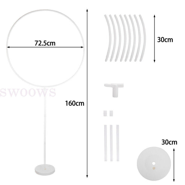 160cmx73cm Circle Balloon Arch Frame Balloons Stand Holder Wedding Column Kit