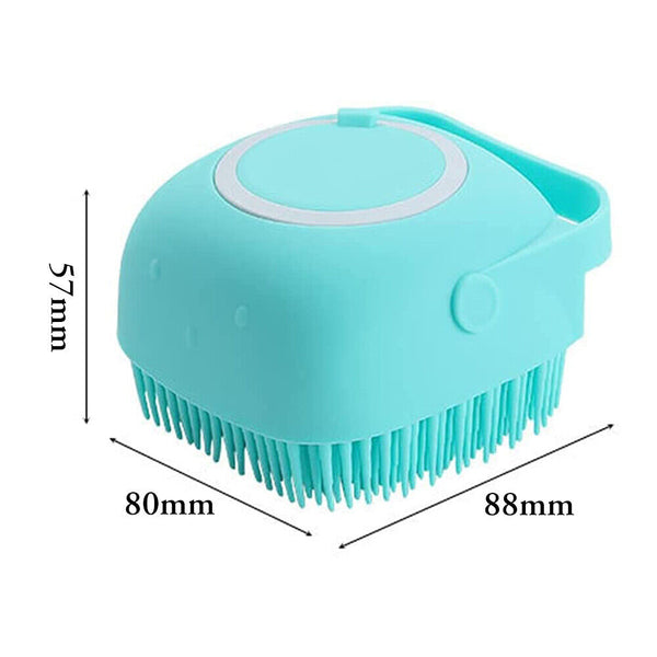 Pet Massage Bath Brush For Dog Cat Shampoo Dispenser Silicone Scrubber Wash Tool