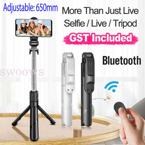 2x Flexible Tripod Holder Stand Selfie Stick With Bluetooth Remote For Phone