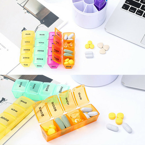 Pill Box 7-day Large organiser Tablet Container Case Medicine Storage Dispenser