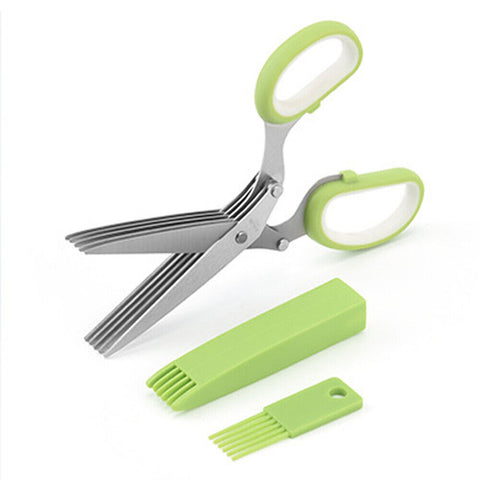 Herb Scissors with 5 Blades Cutter Chopper Mincer Multipurpose Kitchen Shears